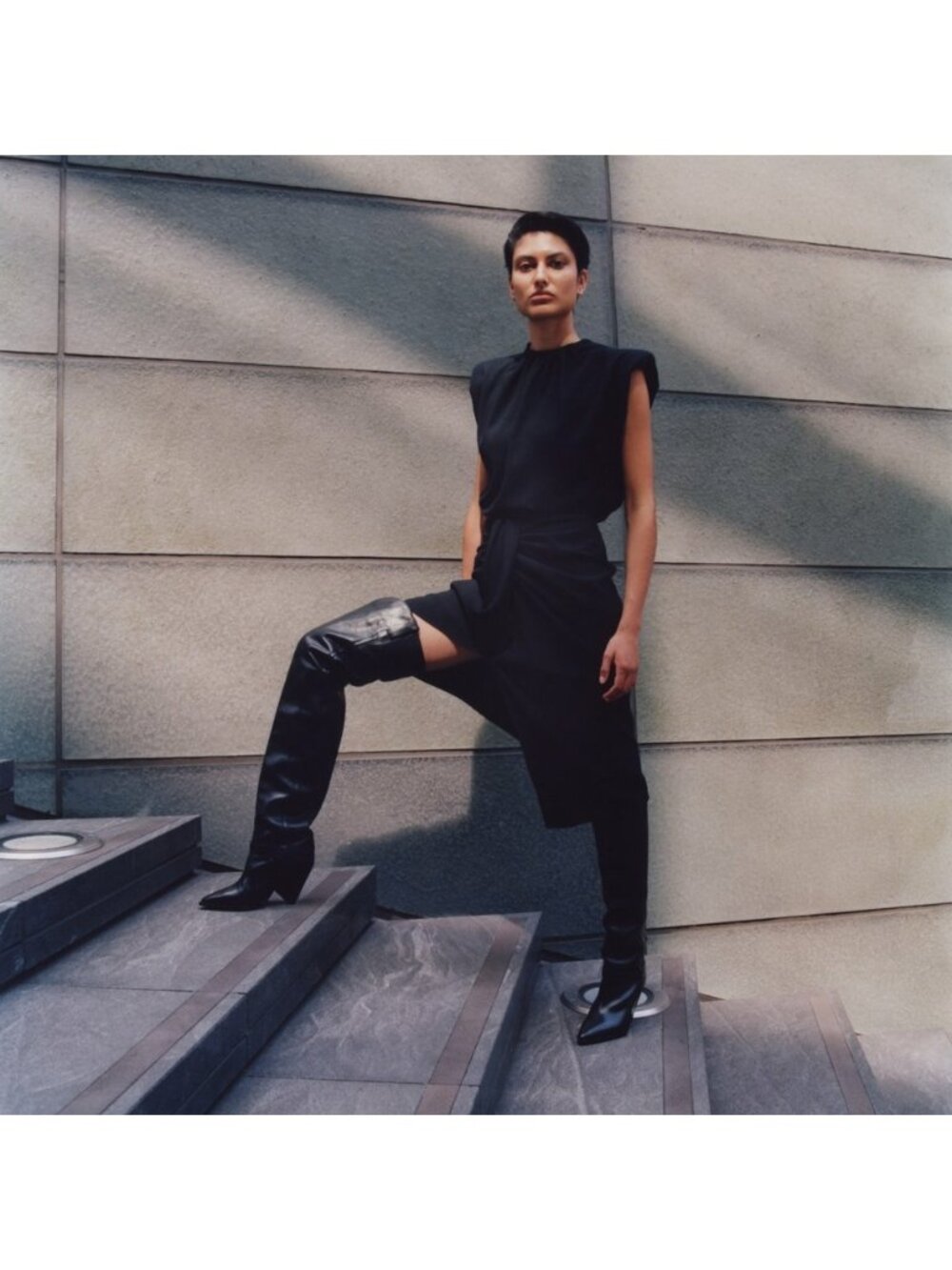 New! Isabel Marant Womens Black Lafsten 90MM Leather Thigh High Boots 36 6 DD38